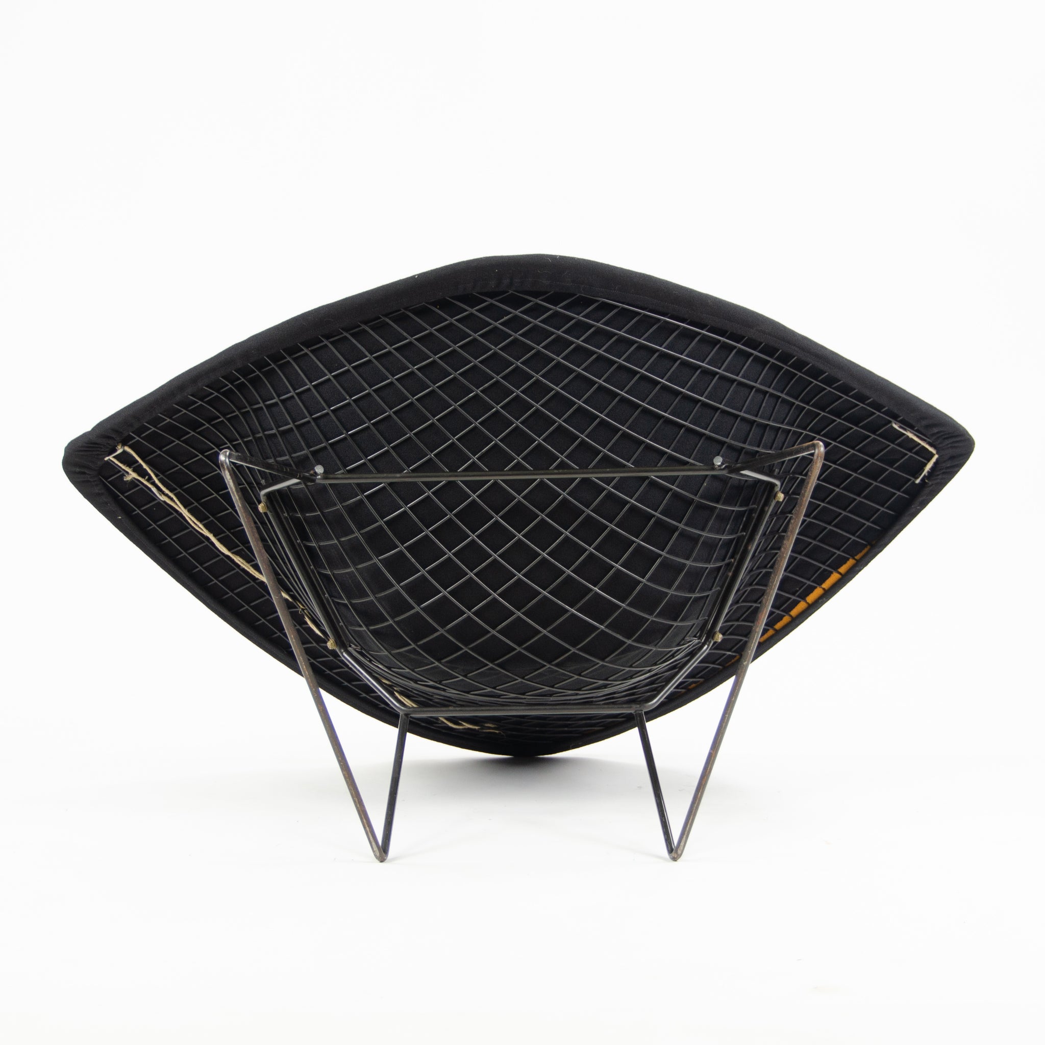 SOLD Knoll International Harry Bertoia Large Wire Diamond Lounge Chair Black Vintage