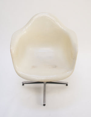 SOLD Eames Herman Miller Ivory Fiberglass Shell Chair Rare Base Arm Shell 1955 PSC
