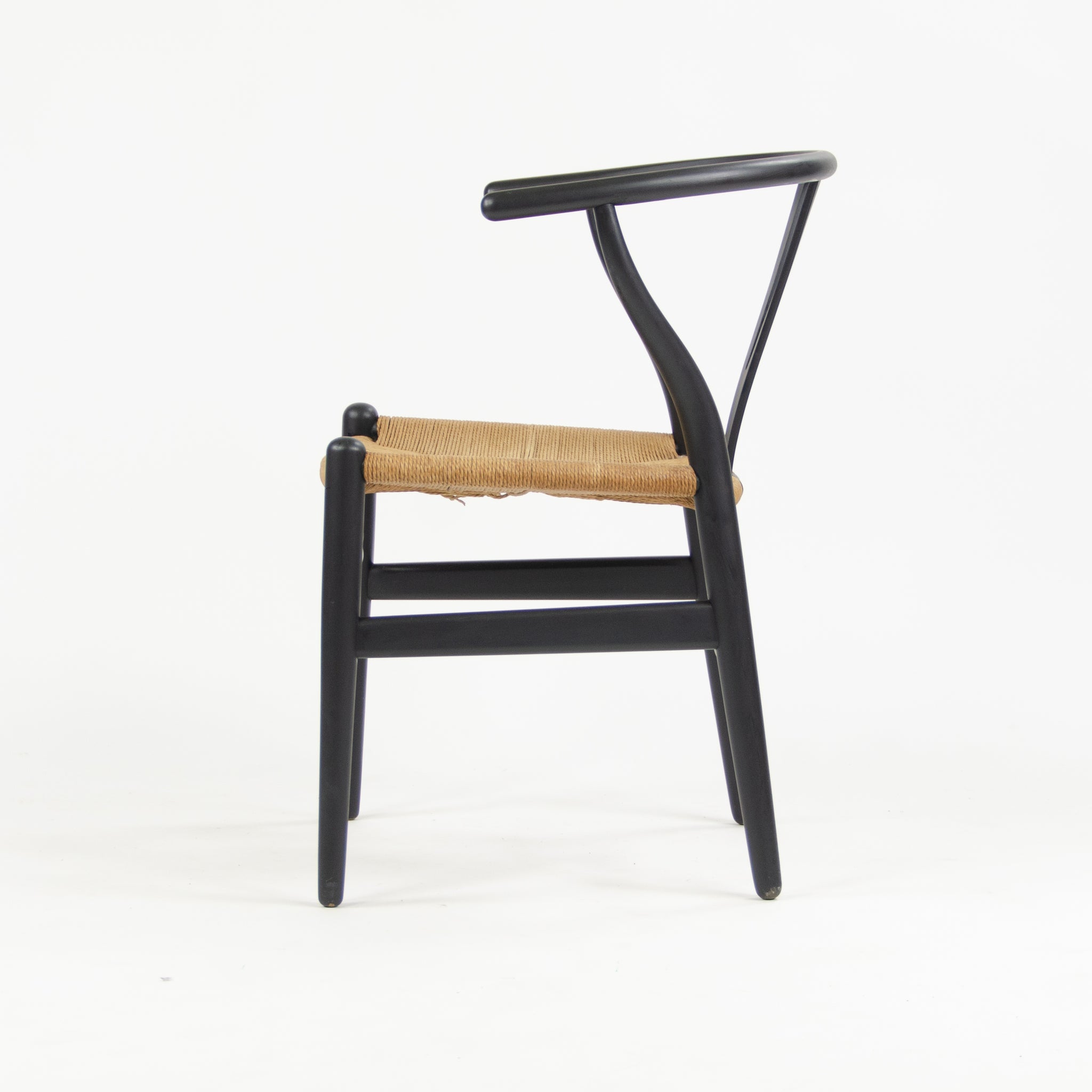 SOLD Hans Wegner Carl Hansen Denmark Wishbone Dining Chair Black Vintage