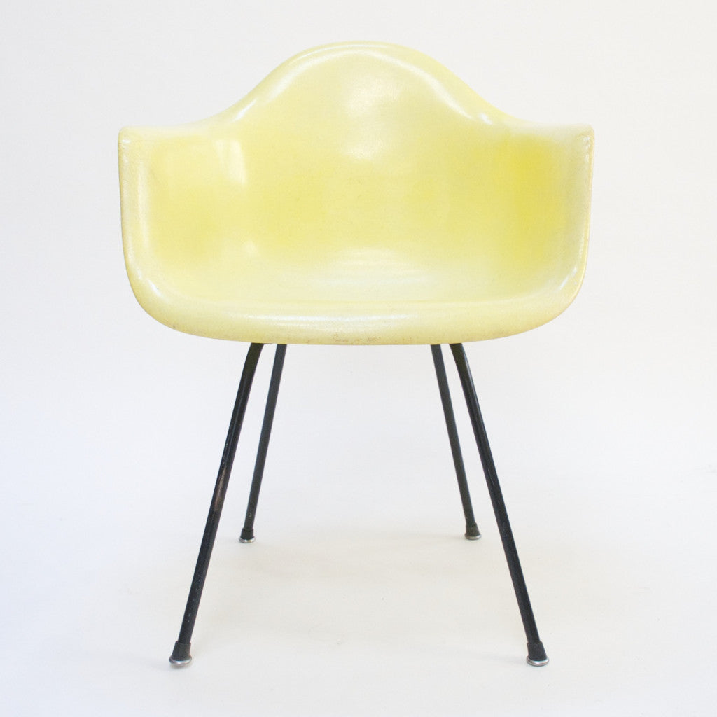 SOLD Yellow Eames Herman Miller Fiberglass Arm Shell Chair Early 1954