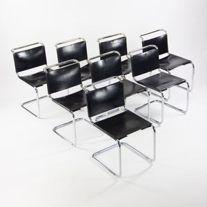 SOLD Marcel Breuer B33 Dining Chairs Set of 8 Spoleto Leather Knoll 1970's