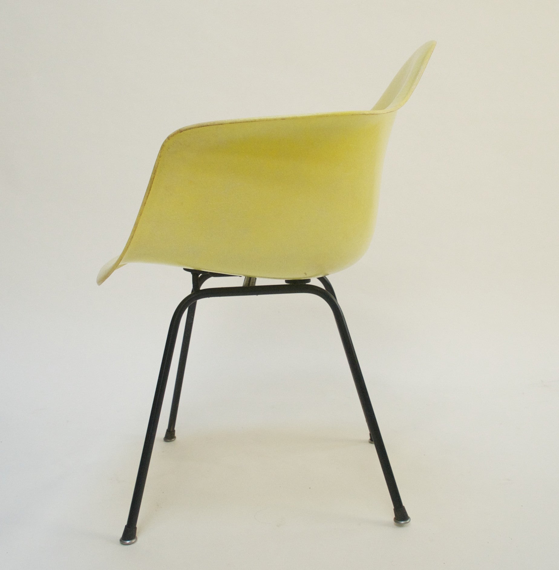 SOLD Yellow Eames Herman Miller Fiberglass Arm Shell Chair Early 1954