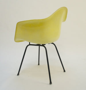 SOLD Yellow Eames Herman Miller Fiberglass Arm Shell Chair Early 1954