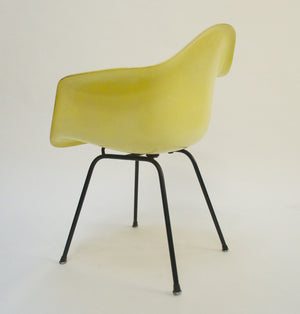 SOLD Yellow Eames Herman Miller Fiberglass Arm Shell Chair Early 1954