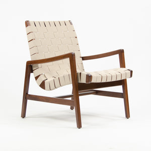 SOLD Knoll Studio International Jens Risom Lounge Chair w Arms Walnut Tan Webbing NOS