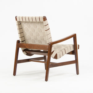 SOLD Knoll Studio International Jens Risom Lounge Chair w Arms Walnut Tan Webbing NOS