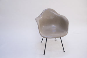 SOLD Greige Eames Herman Miller Fiberglass Arm Shell Chair 1954