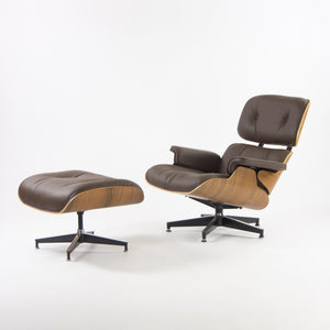 SOLD Herman Miller 2019 Brand New Eames Lounge Chair and Ottoman Walnut Brown Leather