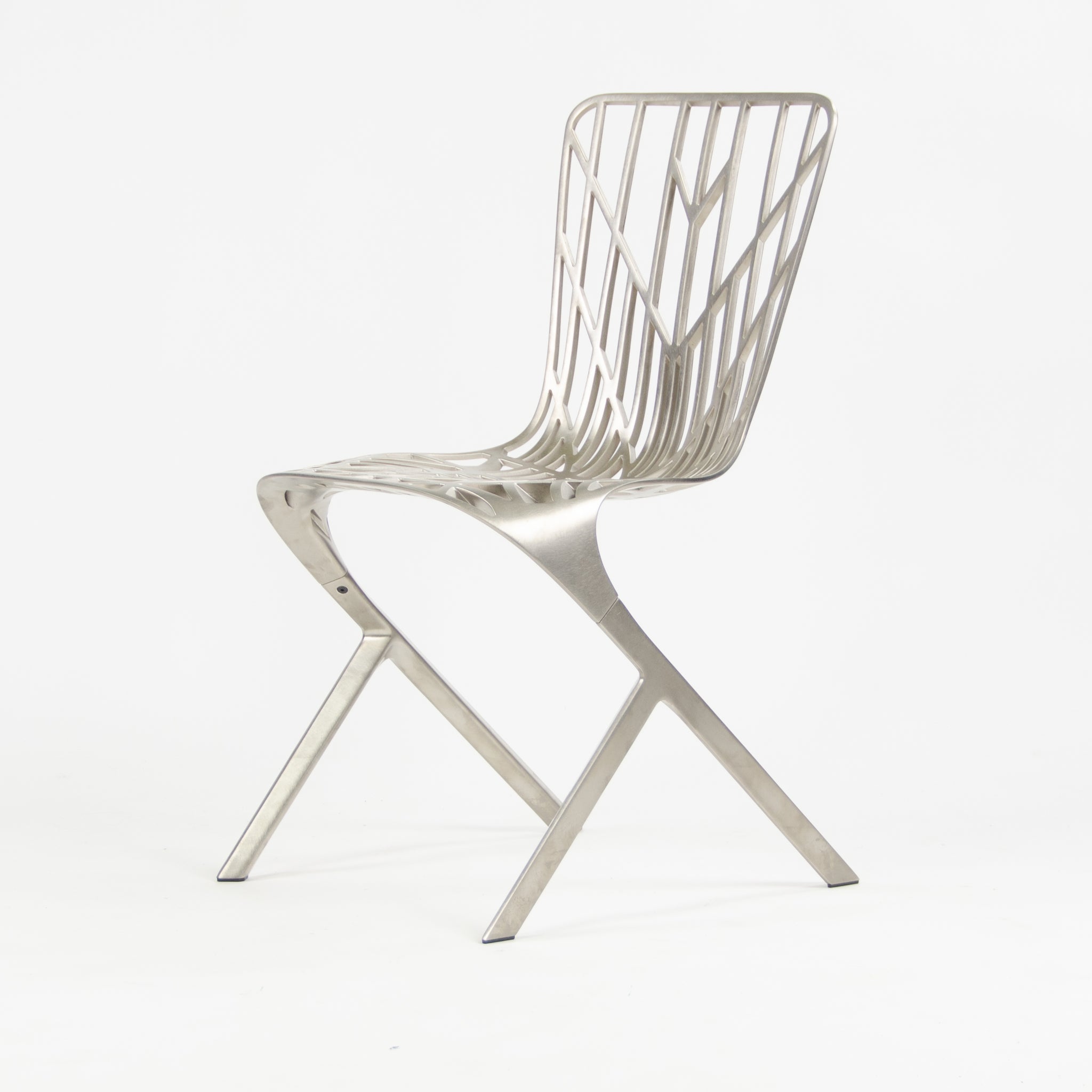 SOLD 2013 Knoll Studio David Adjaye Washington Skeleton Dining Chair Brushed Nickel