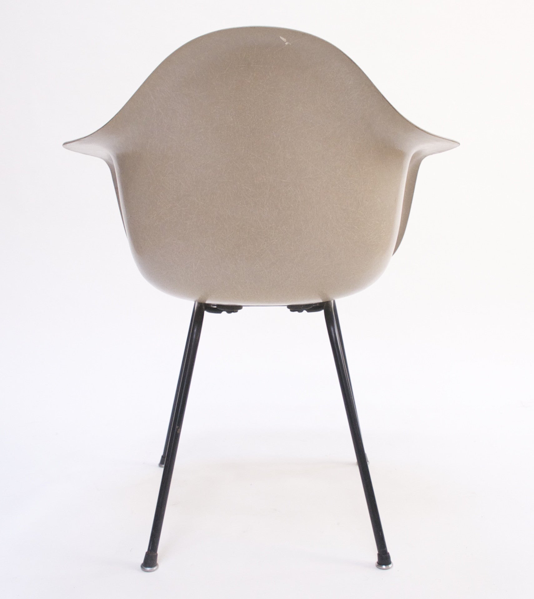 SOLD Greige Eames Herman Miller Fiberglass Arm Shell Chair 1954