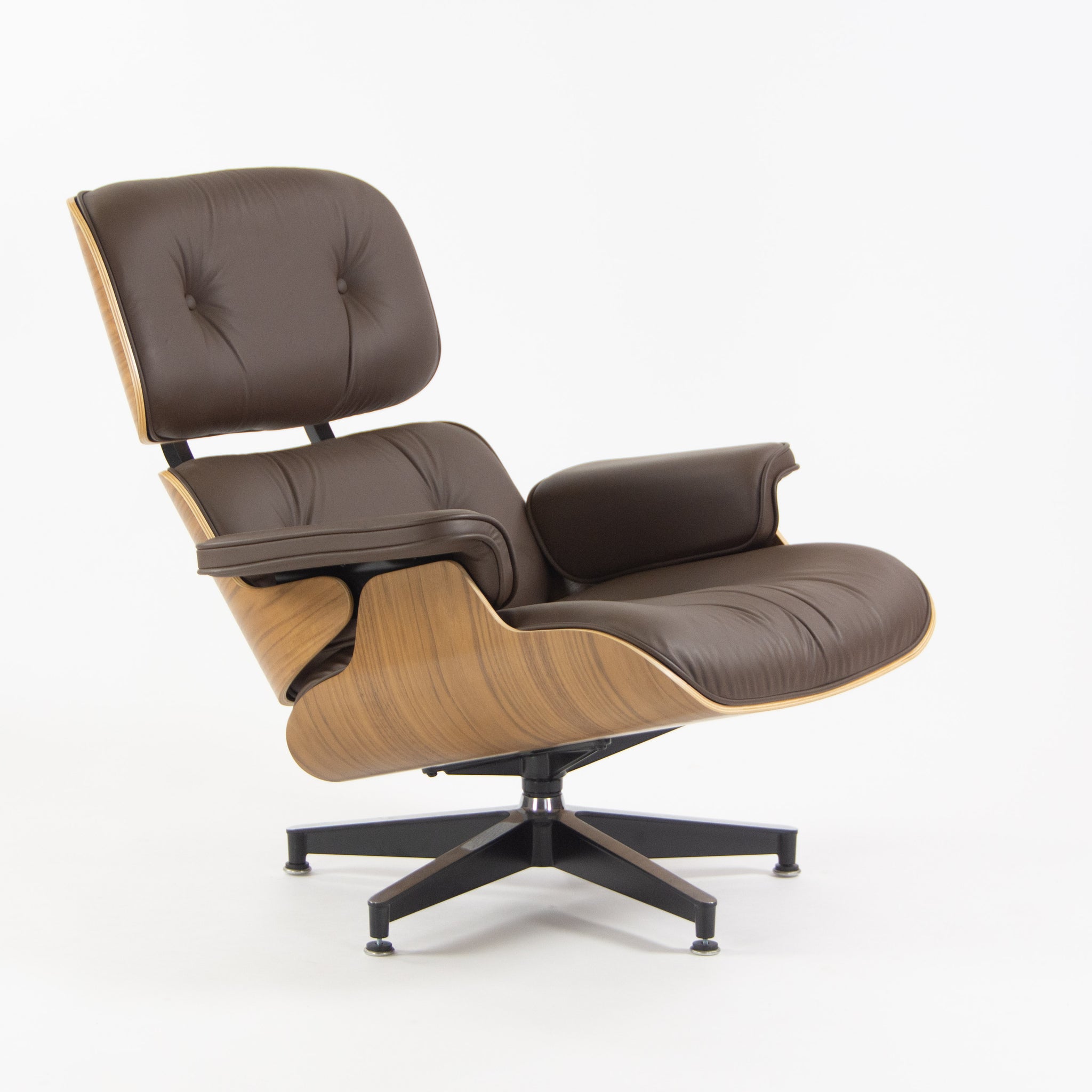 SOLD Herman Miller 2019 Brand New Eames Lounge Chair and Ottoman Walnut Brown Leather