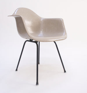 SOLD Greige Eames Herman Miller Fiberglass Arm Shell Chair 1954