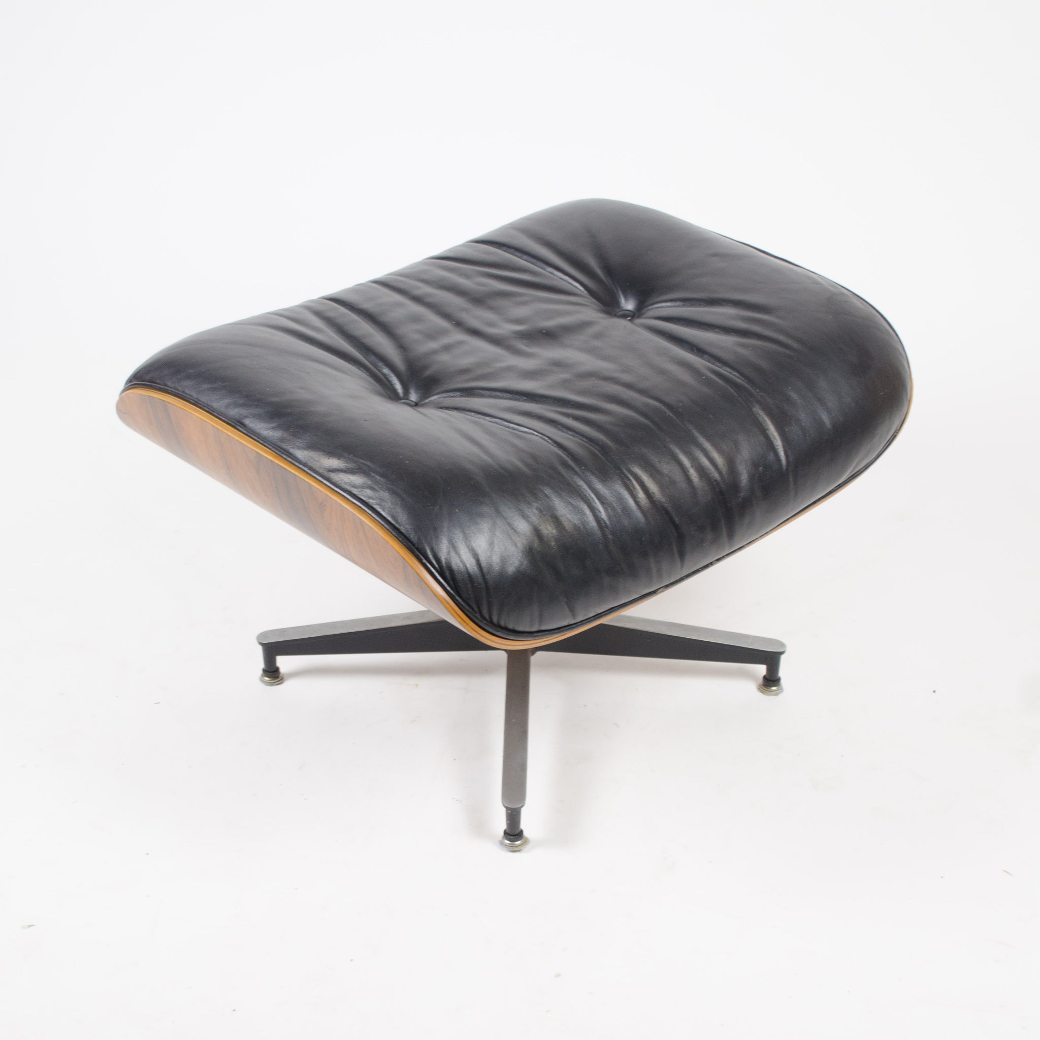 SOLD 1970's Herman Miller Eames Lounge Chair & Ottoman Rosewood 670 671 Black Leather