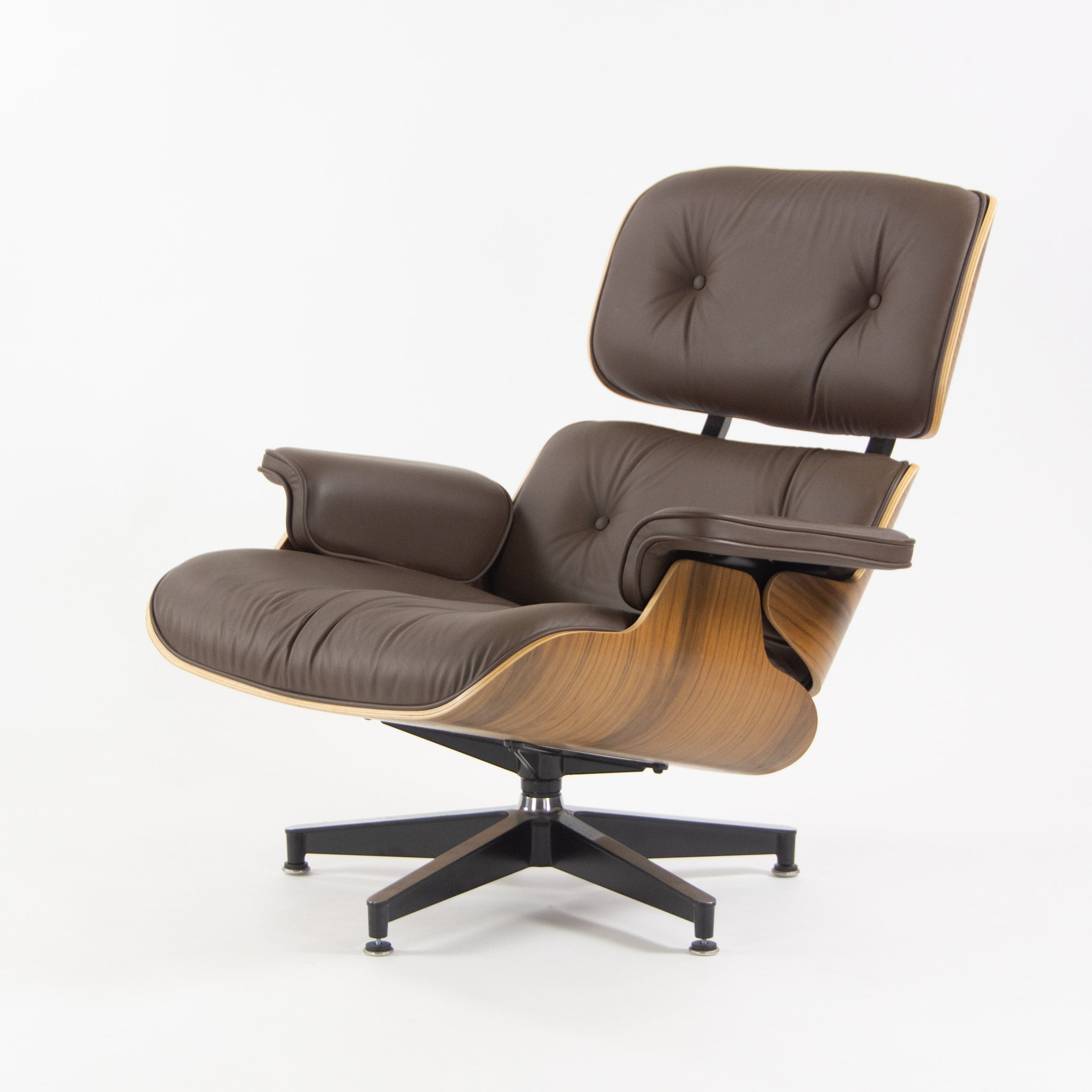 SOLD Herman Miller 2019 Brand New Eames Lounge Chair and Ottoman Walnut Brown Leather