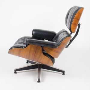 SOLD 1970's Herman Miller Eames Lounge Chair & Ottoman Rosewood 670 671 Black Leather