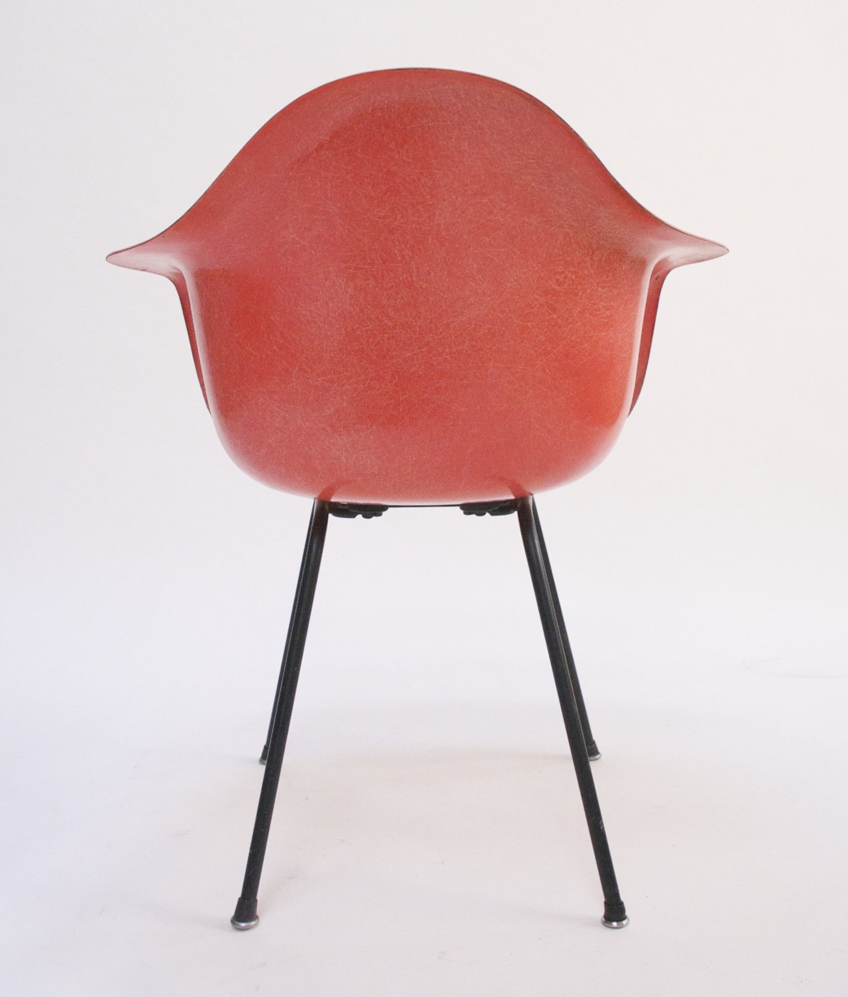 SOLD Red Eames Herman Miller Fiberglass Arm Shell Chair Early 1954