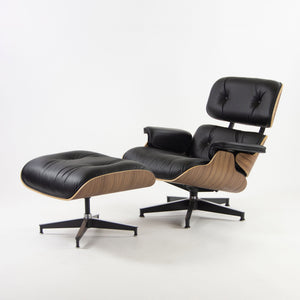 SOLD Herman Miller 2019 Brand New Eames Lounge Chair and Ottoman Walnut Black Leather