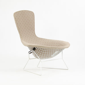 SOLD 1983 Knoll International Harry Bertoia Wire Bird Lounge Chair White Upholstered