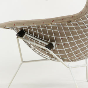 SOLD 1983 Knoll International Harry Bertoia Wire Bird Lounge Chair White Upholstered