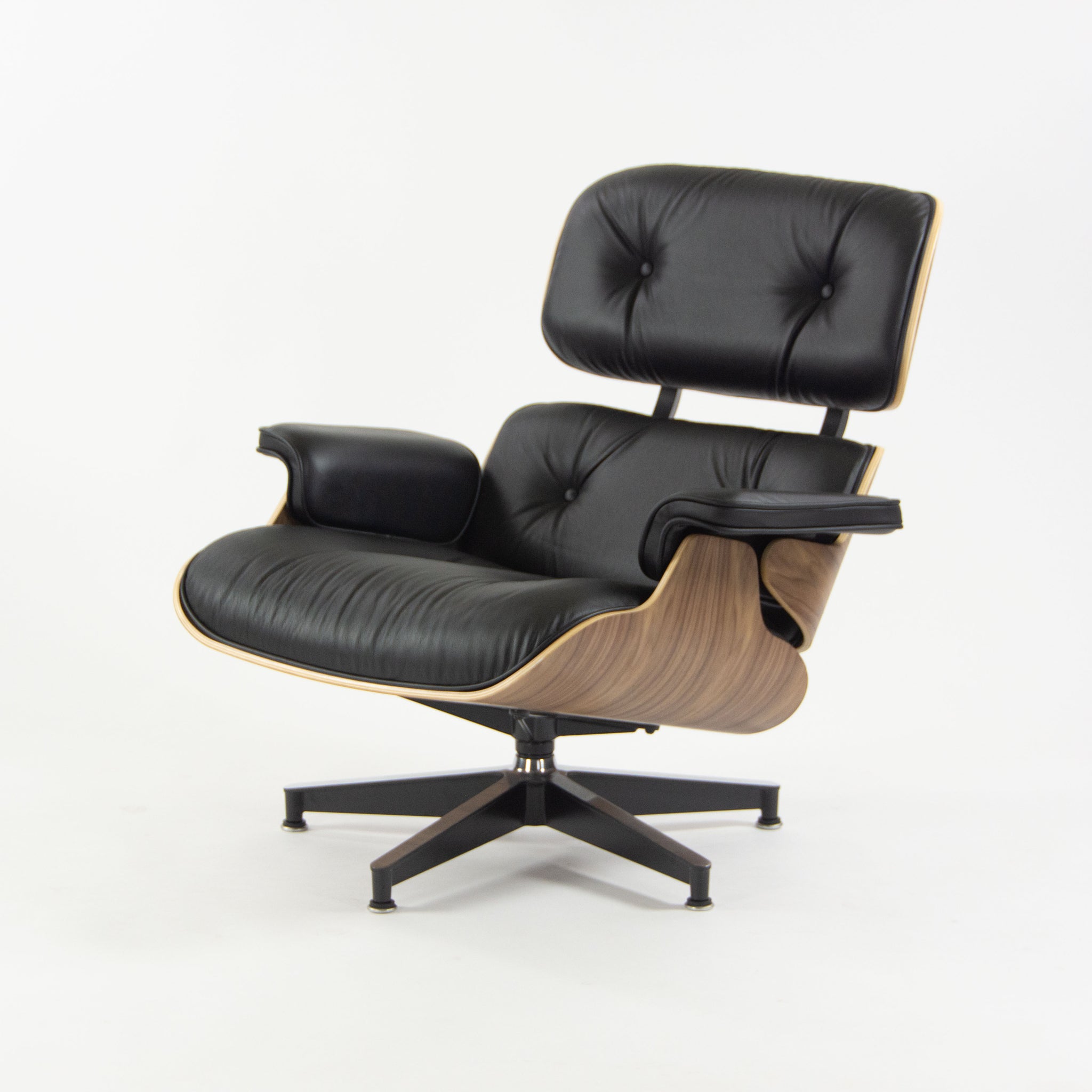 SOLD Herman Miller 2019 Brand New Eames Lounge Chair and Ottoman Walnut Black Leather