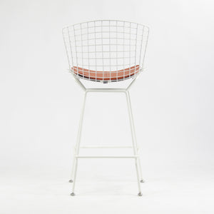 SOLD Knoll International Harry Bertoia White Counter Height Wire Stool w/ pad