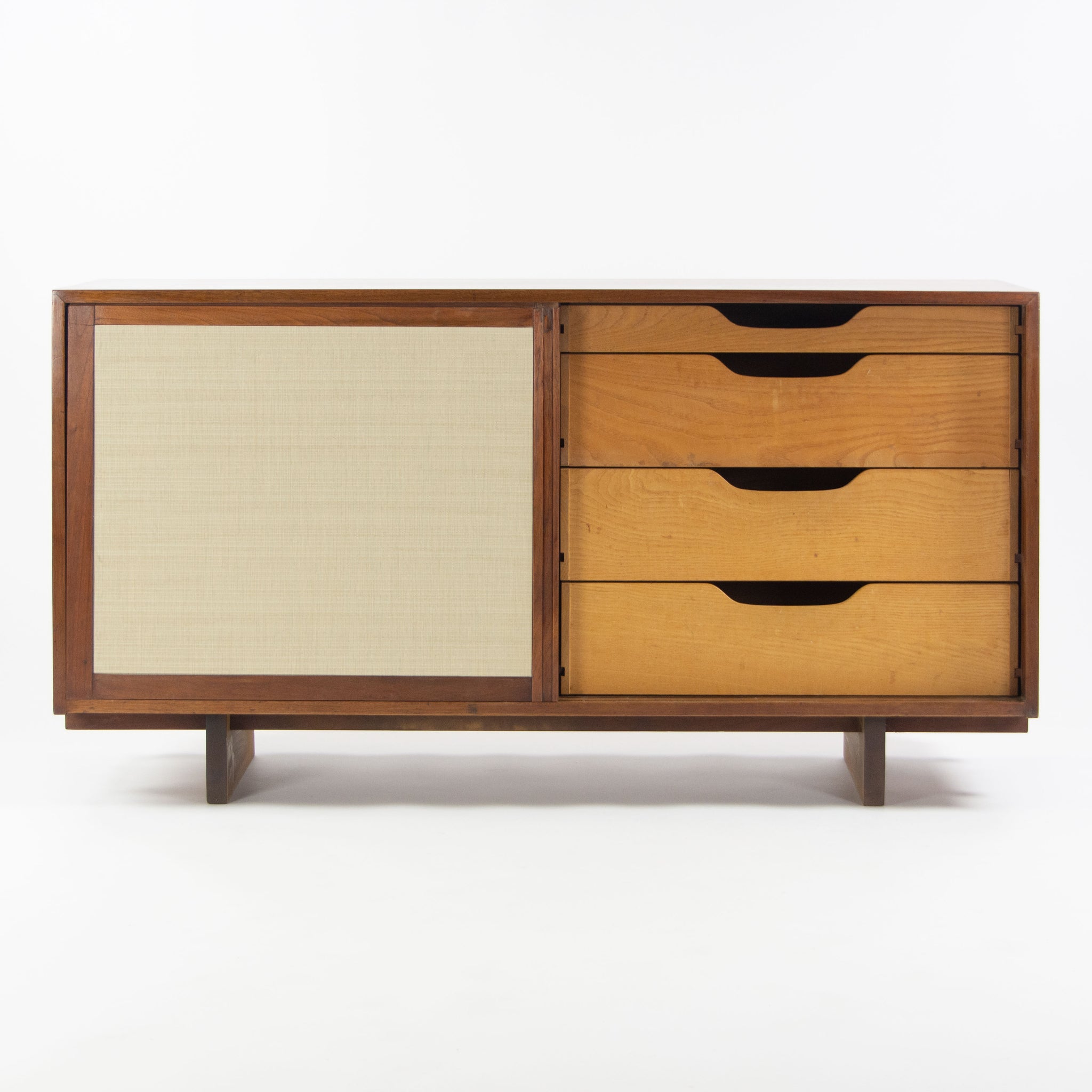 SOLD 1950's George Nakashima 60 inch Black Walnut Sliding Door Cabinet Credenza
