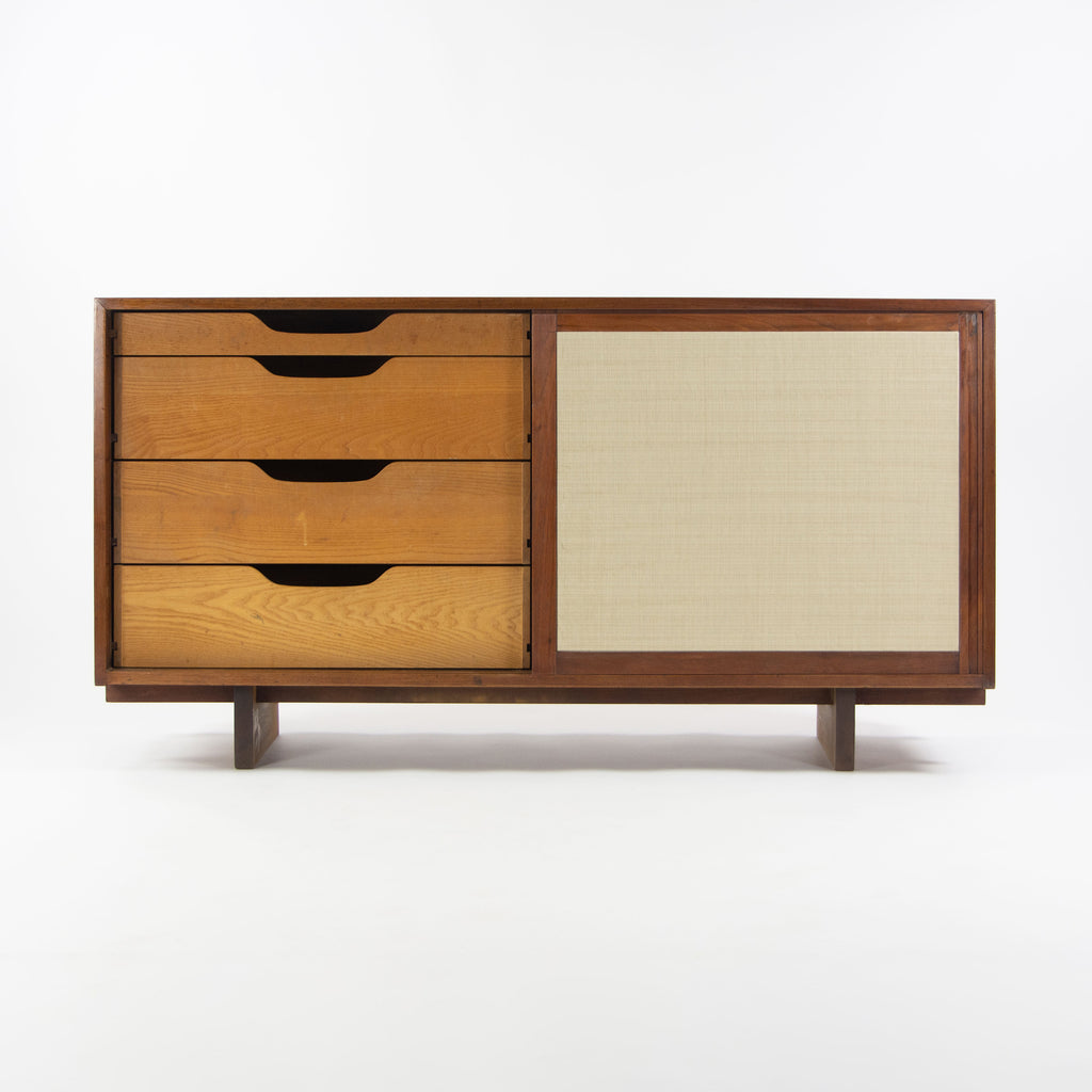 SOLD 1950's George Nakashima 60 inch Black Walnut Sliding Door Cabinet Credenza