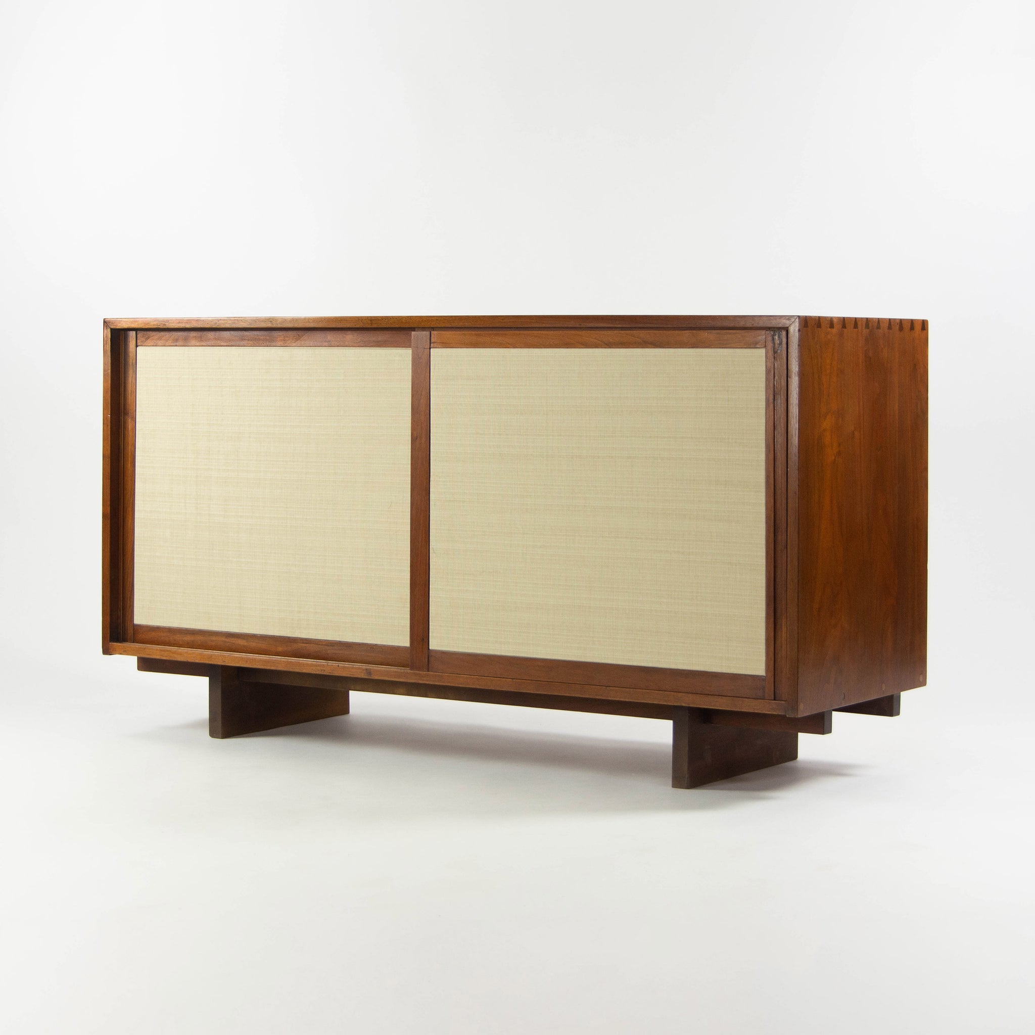 SOLD 1950's George Nakashima 60 inch Black Walnut Sliding Door Cabinet Credenza
