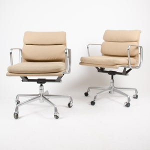 SOLD Herman Miller Eames Soft Pad Aluminum Group Desk Chair Tan Hopsack Late 90's