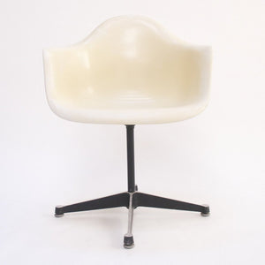 SOLD PSC Eames Herman Miller Ivory Fiberglass Shell Chair Rare Base Arm Shell 1957