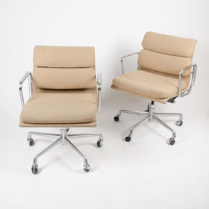 SOLD Herman Miller Eames Soft Pad Aluminum Group Desk Chair Tan Hopsack Late 90's