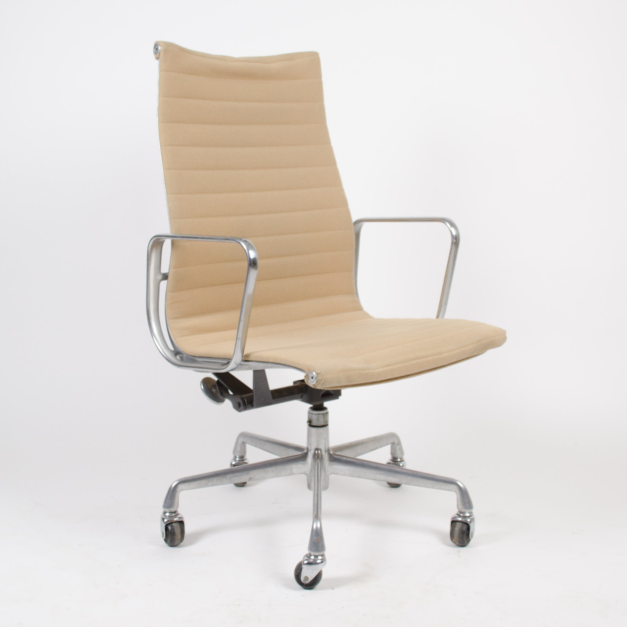 SOLD Herman Miller Eames Aluminum Group High Back Desk Chair Tan Hopsack 90's