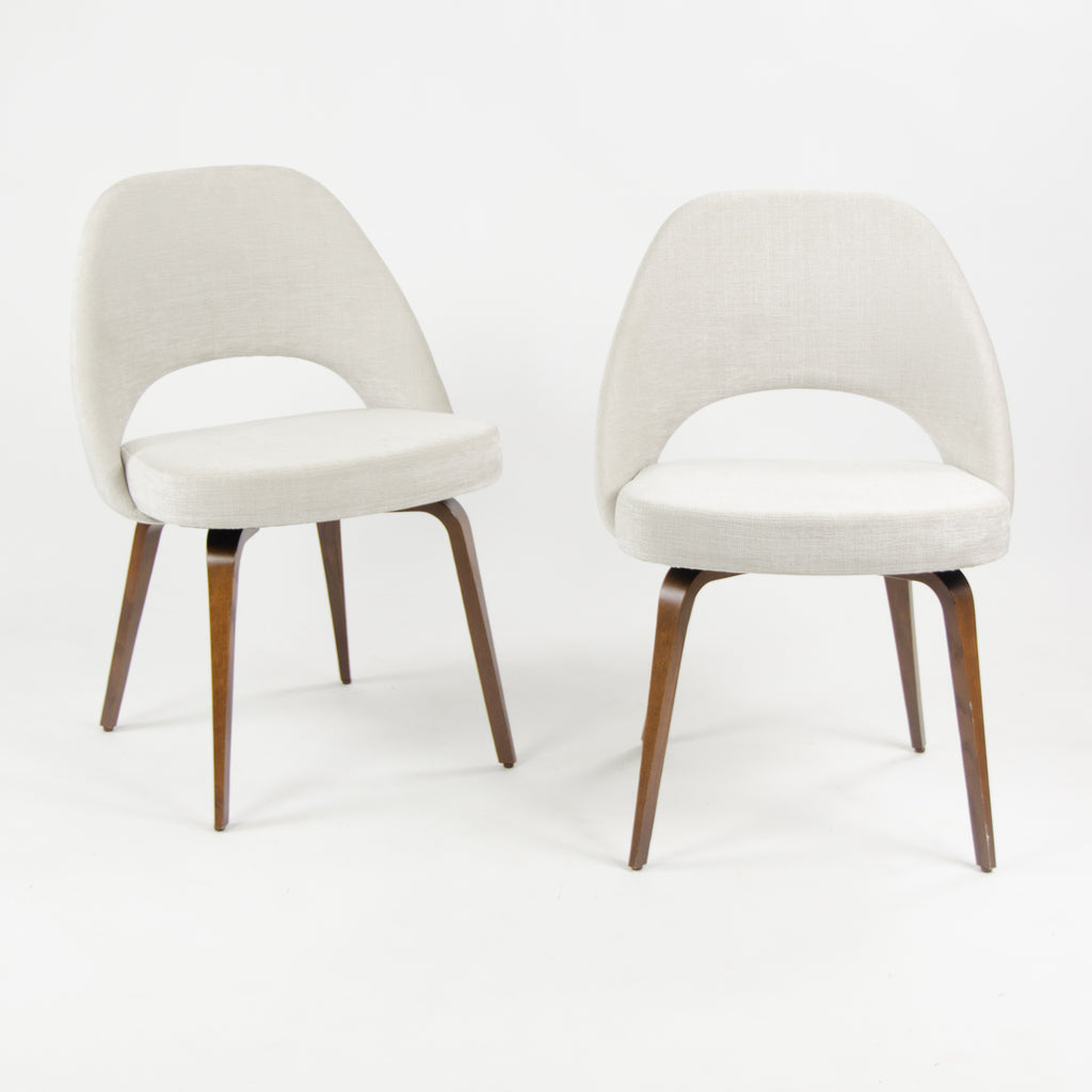 SOLD 2018 Knoll Studio Saarinen Armless Executive Chairs w Wood Legs Walnut
