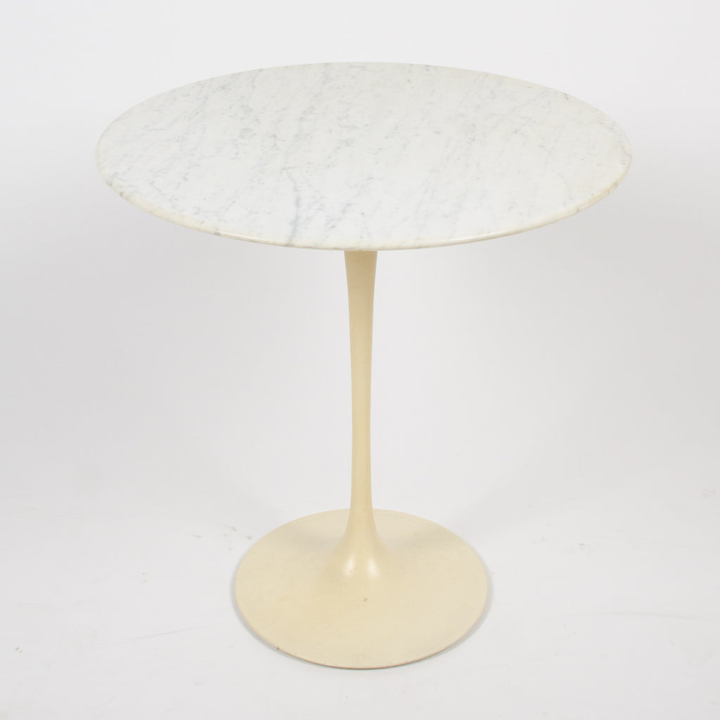SOLD Eero Saarinen Knoll Tulip Side Table 1972 White Marble Labelled Original
