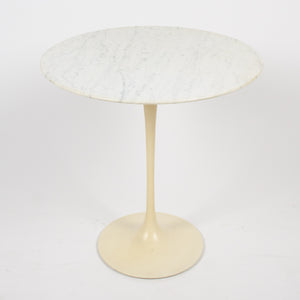 SOLD Eero Saarinen Knoll Tulip Side Table 1972 White Marble Labelled Original