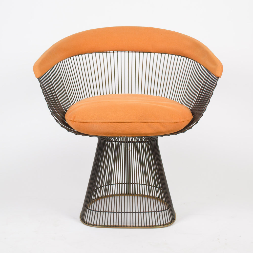 SOLD Knoll Warren Platner Lounge Dining Arm Chair Mid Century Bronze