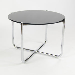 SOLD 2021 Mies van der Rohe for Knoll MR Side / End Table in Black Glass and Chrome