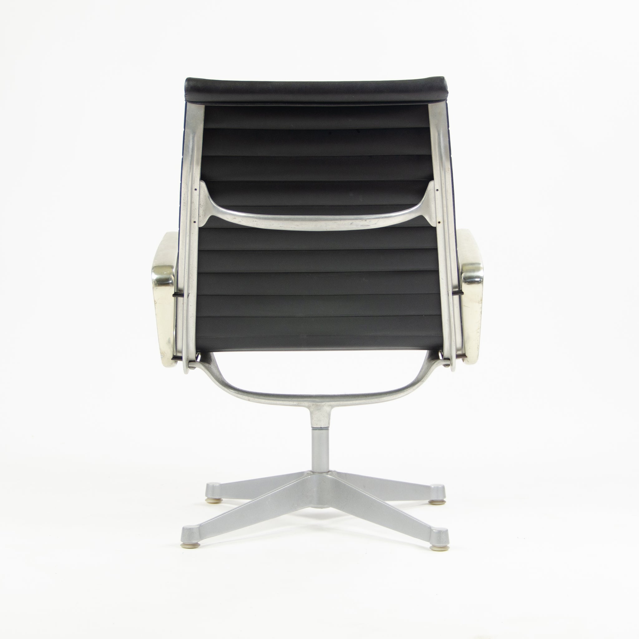 SOLD Early Pair Eames Herman Miller Aluminum Group Lounge Chairs, Charcoal Upholstery