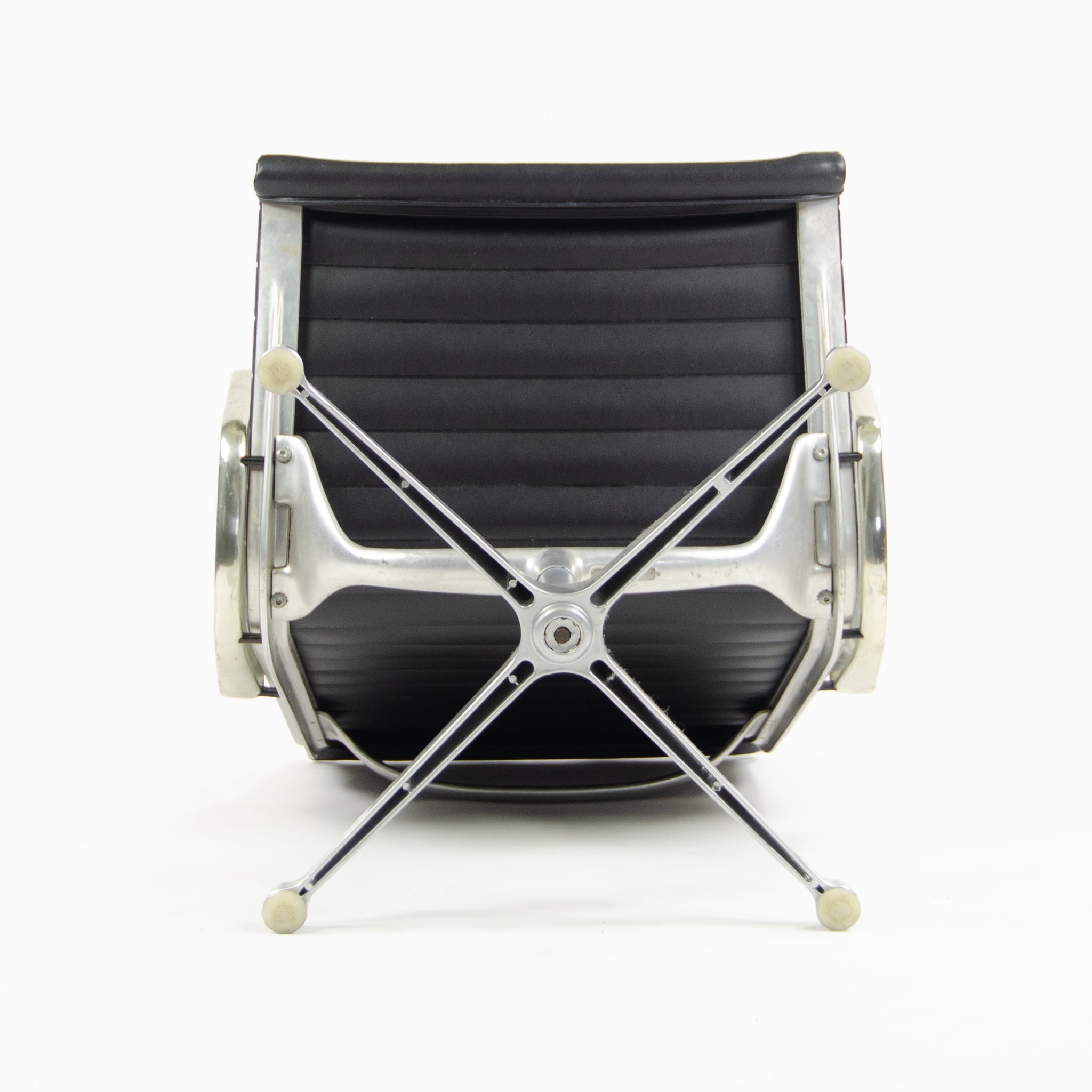 SOLD Early Pair Eames Herman Miller Aluminum Group Lounge Chairs, Charcoal Upholstery