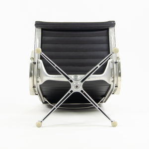 SOLD Early Pair Eames Herman Miller Aluminum Group Lounge Chairs, Charcoal Upholstery