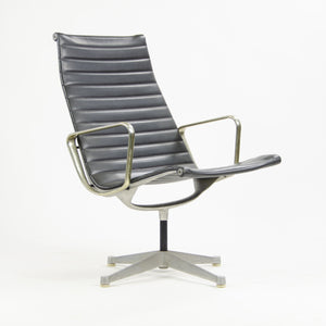 SOLD Early Pair Eames Herman Miller Aluminum Group Lounge Chairs, Charcoal Upholstery