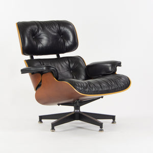 SOLD 1990s Herman Miller Eames Lounge Chair and Ottoman Cherry Black Leather 670 671