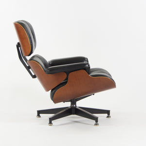 SOLD 1990s Herman Miller Eames Lounge Chair and Ottoman Cherry Black Leather 670 671