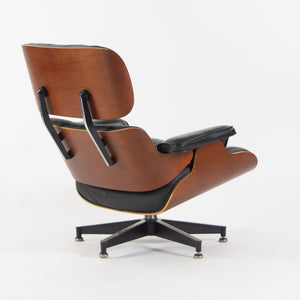 SOLD 1990s Herman Miller Eames Lounge Chair and Ottoman Cherry Black Leather 670 671