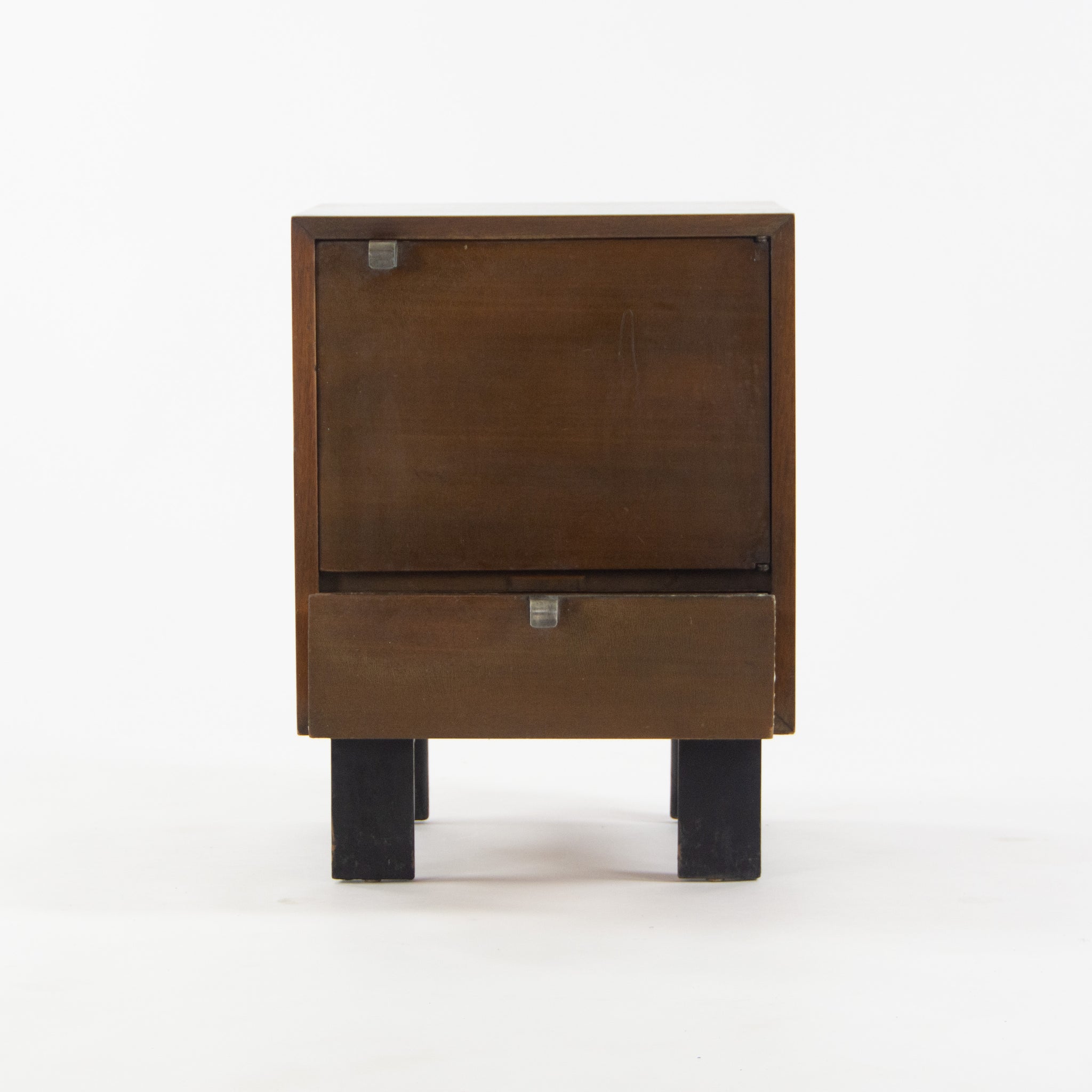 1950s George Nelson Herman Miller BSC Bedside End Side Table Dark Walnut