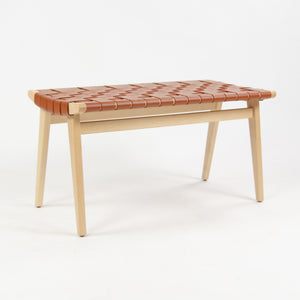 SOLD Knoll Studio Custom Jens Risom Stool with Red / Rust Leather Webbing NOS