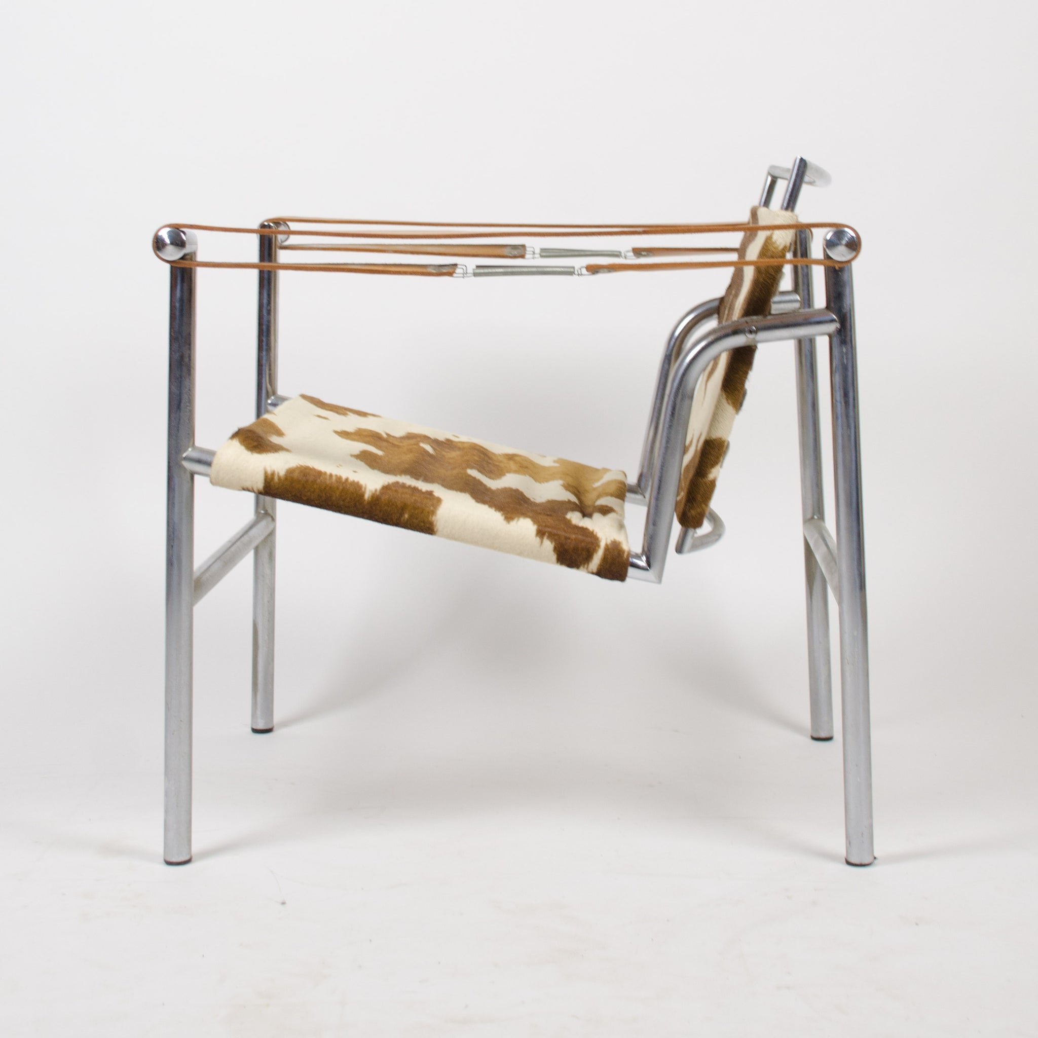 SOLD Le Corbusier Cassina LC1 Basculant Lounge Chair Cowhide