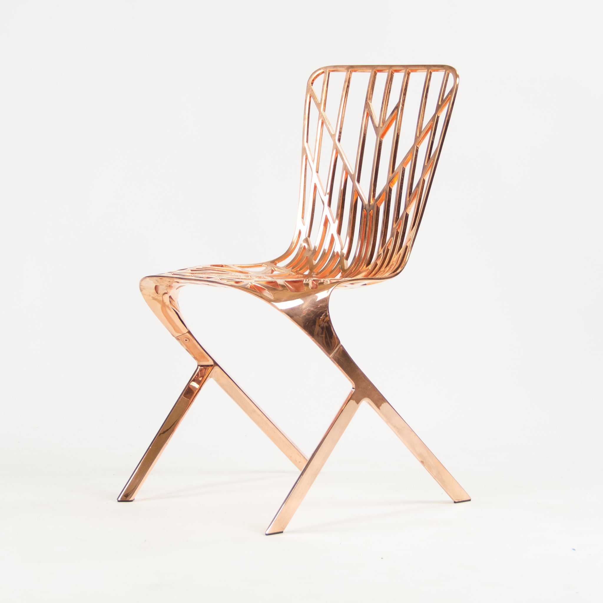 SOLD 2013 Knoll Studio David Adjaye Washington Skeleton Dining Chair Copper
