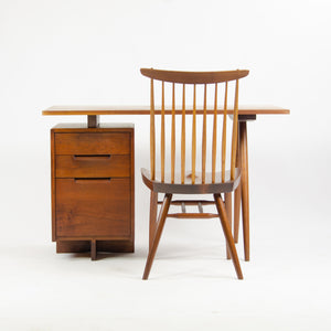 1956 George Nakashima Studio Single Pedestal Black Walnut Desk w/ Spindle Legs