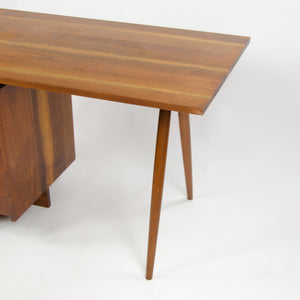 1956 George Nakashima Studio Single Pedestal Black Walnut Desk w/ Spindle Legs